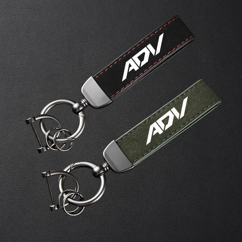 For Honda Adv150 Adv350 Adv160 Adv 350 160 150 Accessories High-Grade Leather Suede Keychain Motorcycle Keyring