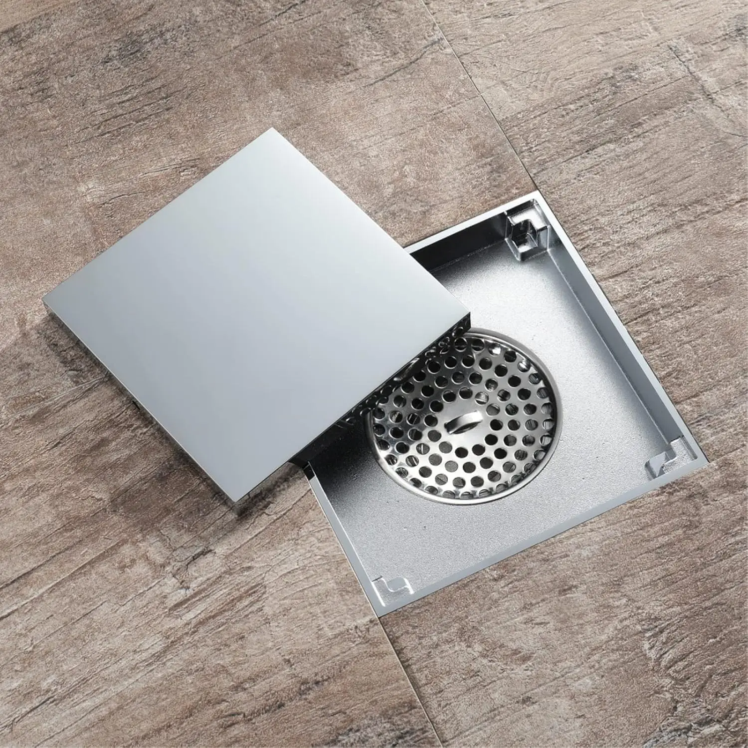 Shower Floor Preventer Sewer Swirl Covers Square Floor Hair Catcher Invisible Floor Drain for Bathroom Home Drain