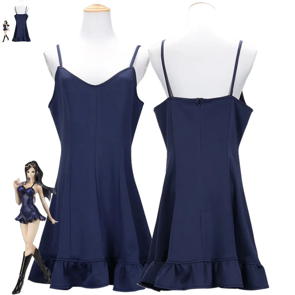 

Аниме Нико Робин Miss All Sunday Косплей Костюм Dressrosa Arc Пиратский Охотник Синее Платье Слинга Сексуальная Женщина Карнавальный Костюм Партии