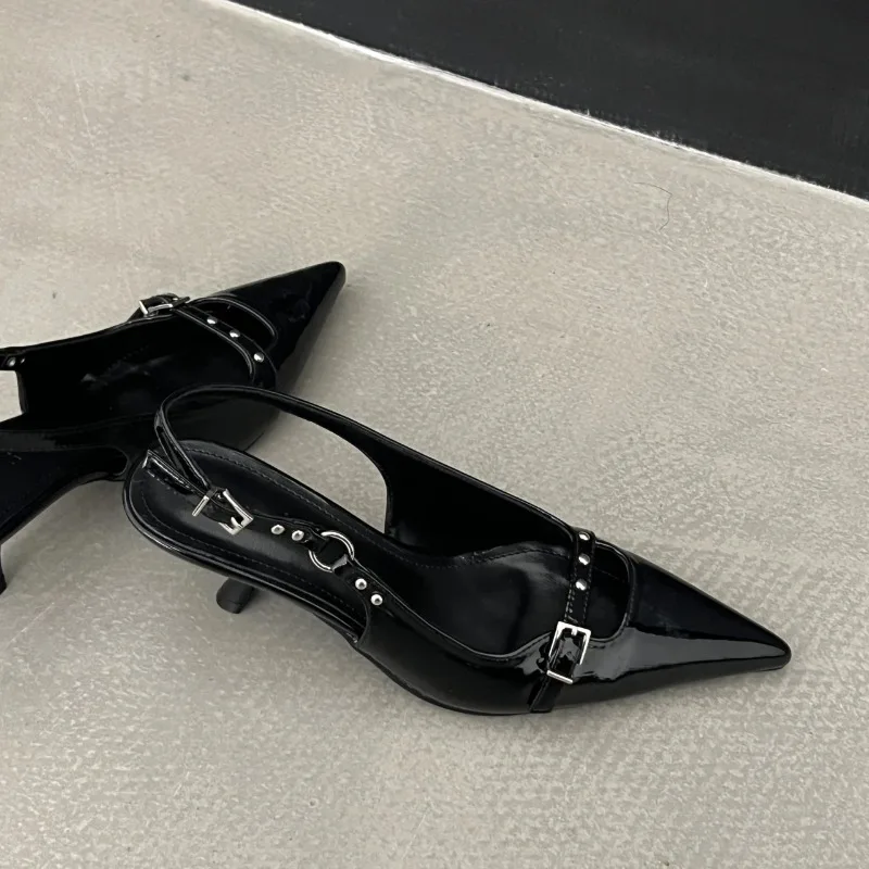 Silver high-end Baotou sandals for women's 2024 new summer pointed temperament socialite high heels