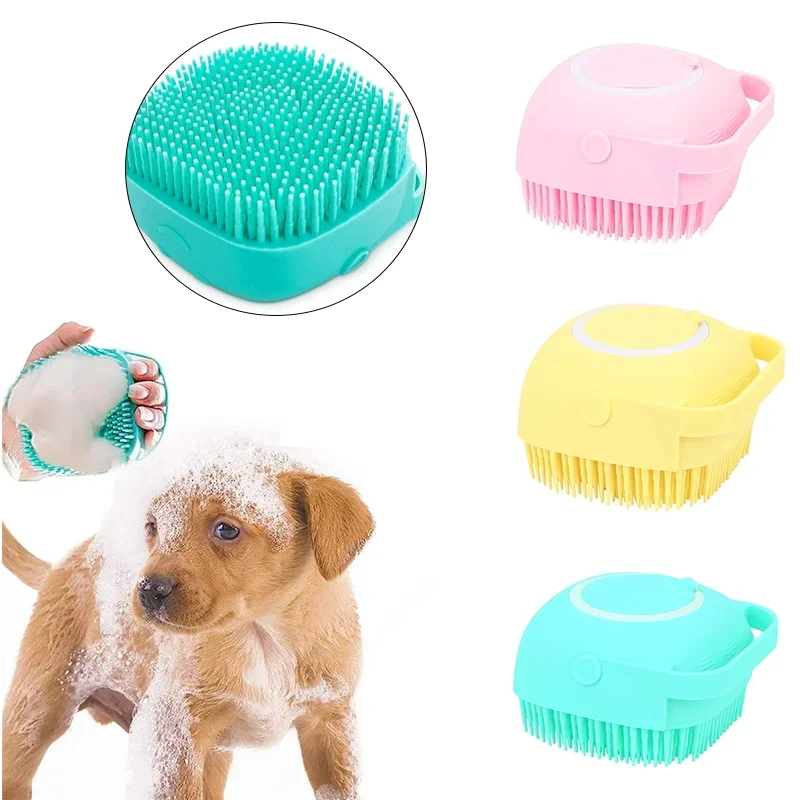 

Silicone Bath Brush for Dogs and Cats, Home Pet Grooming Comb, Massage Brush, Cleaning Tools Accessories