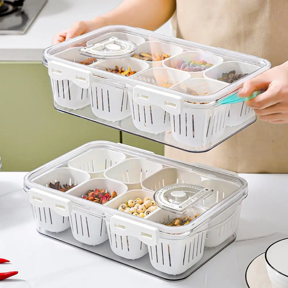 

Odorless Dried Fruit Tray Leakproof Spice Storage Box with Transparent Lid Multi Compartment Design for Snacks for Parties