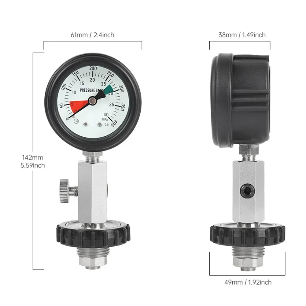 Diving Cylinder DIN Pressure Gauge Fire Cylinder Scuba Diving Back Fly Side Hanging Jacket Residual Pressure