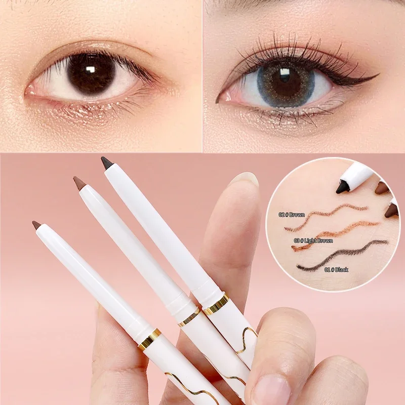 Lápis delineador impermeável Gel duradouro liso preto marrom branco não florescendo fácil de usar Matte Eyeliner Pen Eye Makeup Cosmetic