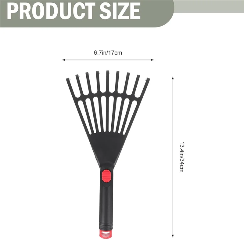 ABAE-Gardening Hand Rake Hand Tiller Small Garden Rake Forgardening Short Handle Rake Forcultivating Loosening Soil Spreading