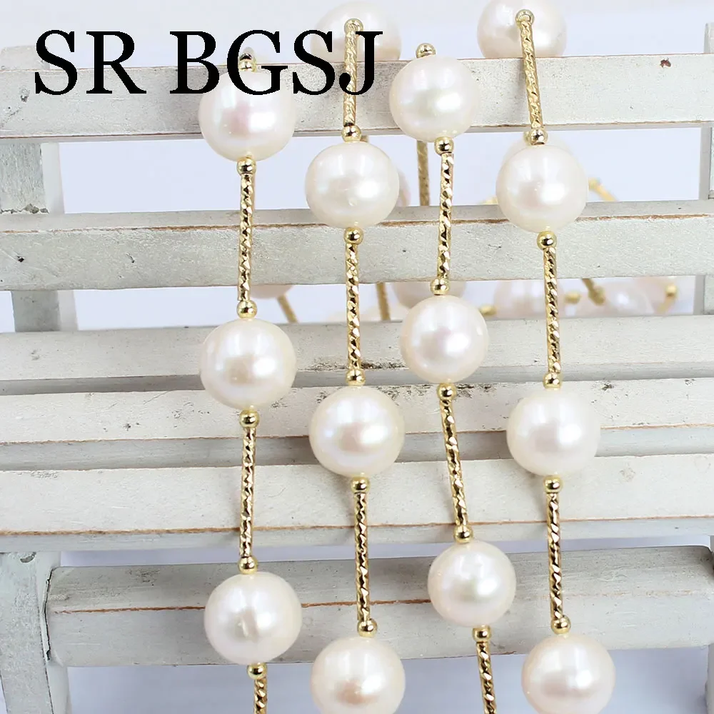 11-12mm White Genuine Natural Freshwater Pearl Long Sweater Chains Necklace for Women Fashion Jewelry Gift 48" image 4