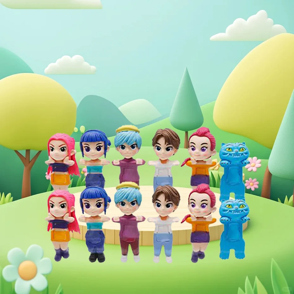 Nueva venta caliente Kpop Demon Hunters caja ciega serie figuras de Anime adornos muñecas Fans niños regalo de cumpleaños caja ciega aleatoria