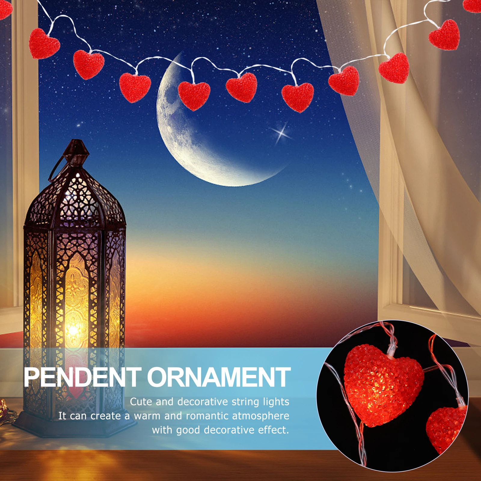 على شكل قلب سلسلة ضوء رومانسية مصباح للزينة لعيد الحب حفلة اقتراح الديكور سلسلة ضوء زخرفة احتفالية #4