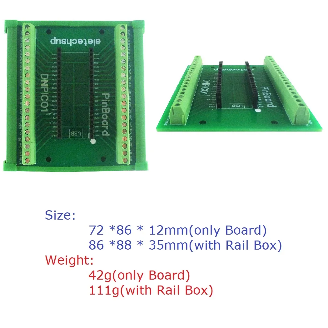 DIN Rail Mount 3.95MM GPIO PinBoard Screw Terminal Block Adapter Baord for Raspberry Pi Pico RasPi RPI PLC Module