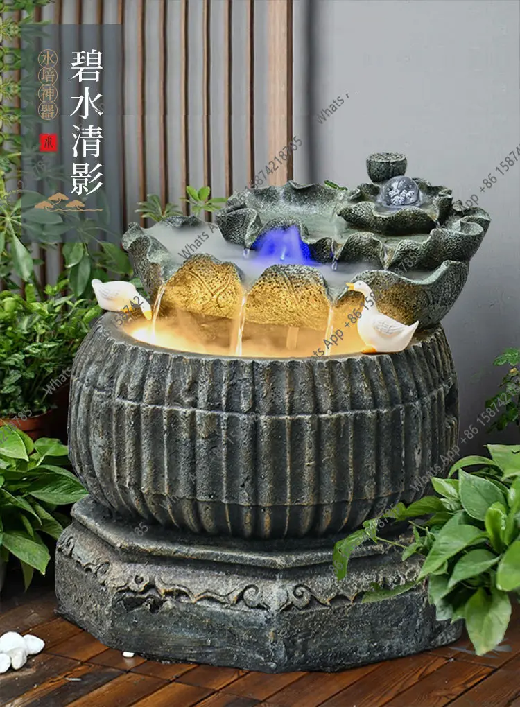 Bn Garden Flowing Water Ornament Circulating Water Outdoor Floor Fountain Landscape Garden Water Feature Fish Pond Decoration