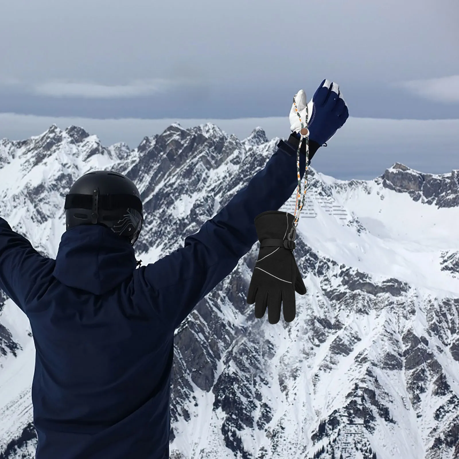 

2 шт. Ремешки-фиксаторы для перчаток на запястье, регулируемые лыжные ремни-клипсы для лыжников