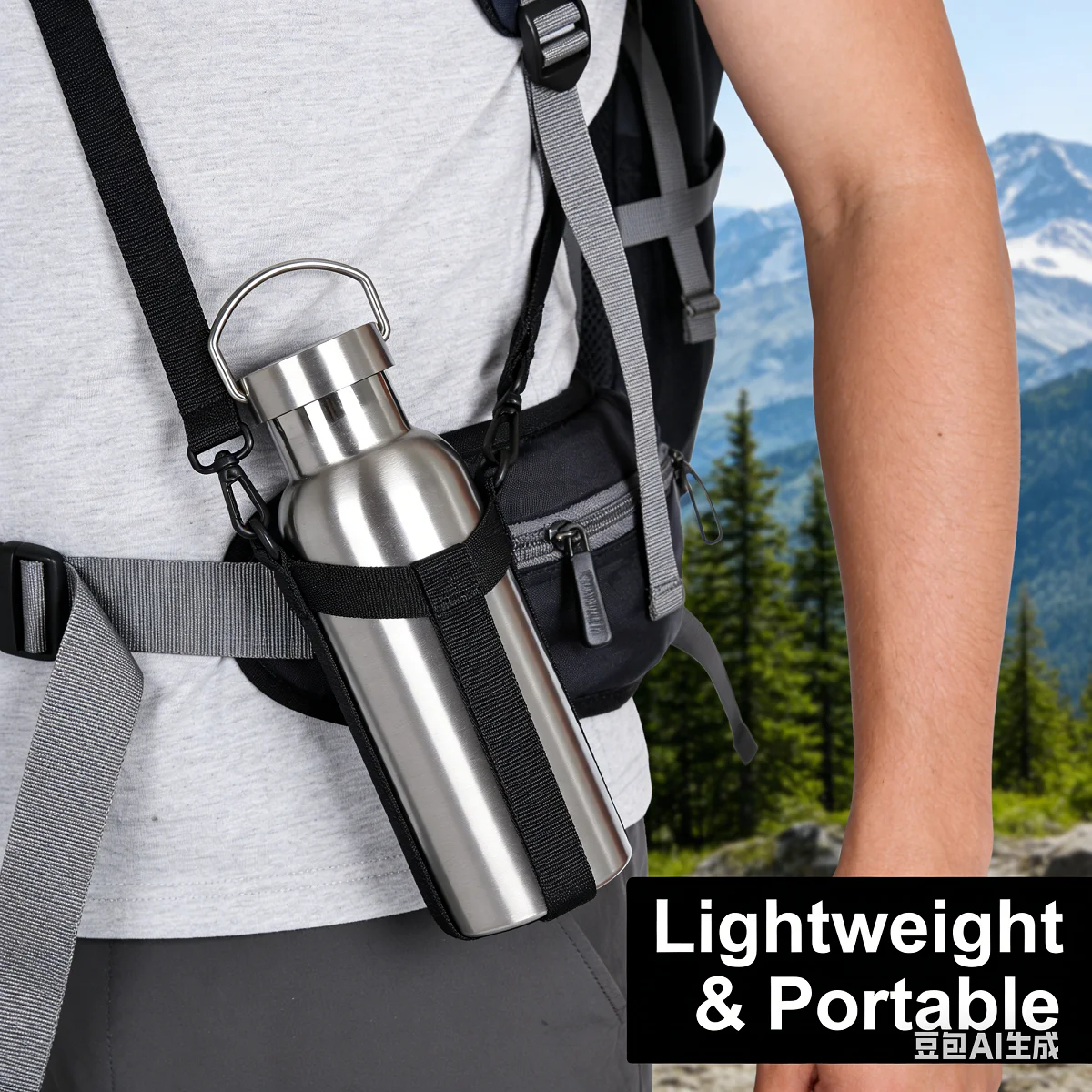 Thermos en acier inoxydable de grande capacité, flacon sous vide Portable, gobelet isolé avec poignée, bouteille Thermo 350/500/750ml