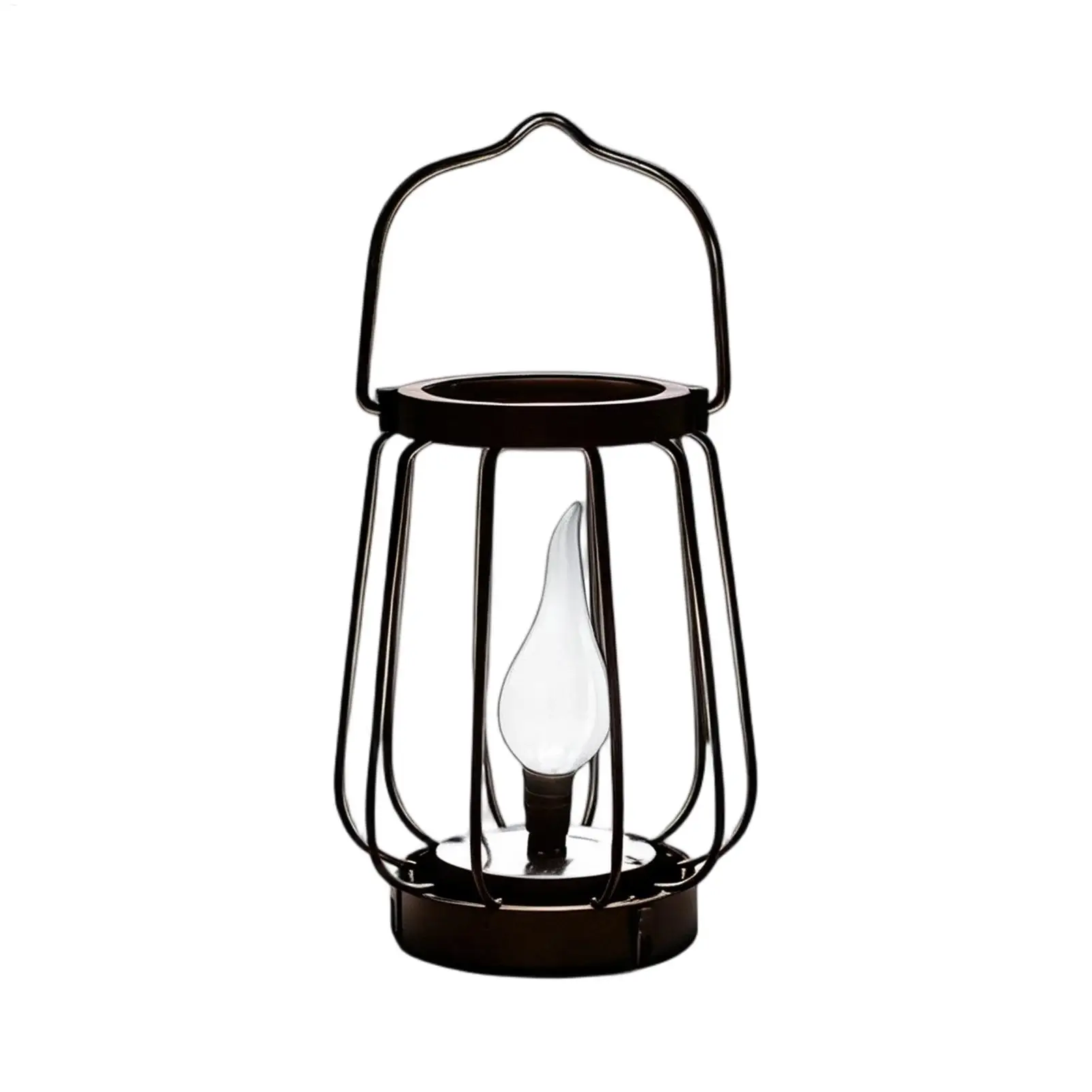 Solar Lantern Vintage Hangable Handled Illumination Solar Power Flickering Light For Yard Backyard Porch Balcony Lawn Front Door