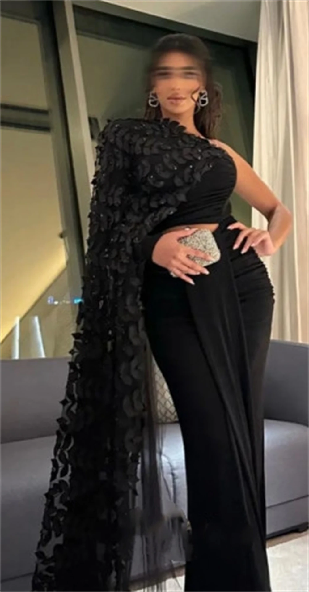 Customized es Elegant One-shoulderSheath Cocktail Flowers Tulle Chiffon Occasion Evening Gown evening dresses woman elegant
