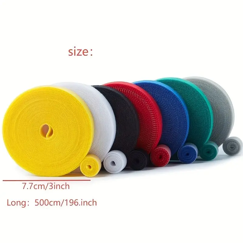 Reusable Fastening Tape Cable Ties Double and-Loop Cable Management Tape，Cut-to-Size Reusable Cable Ties