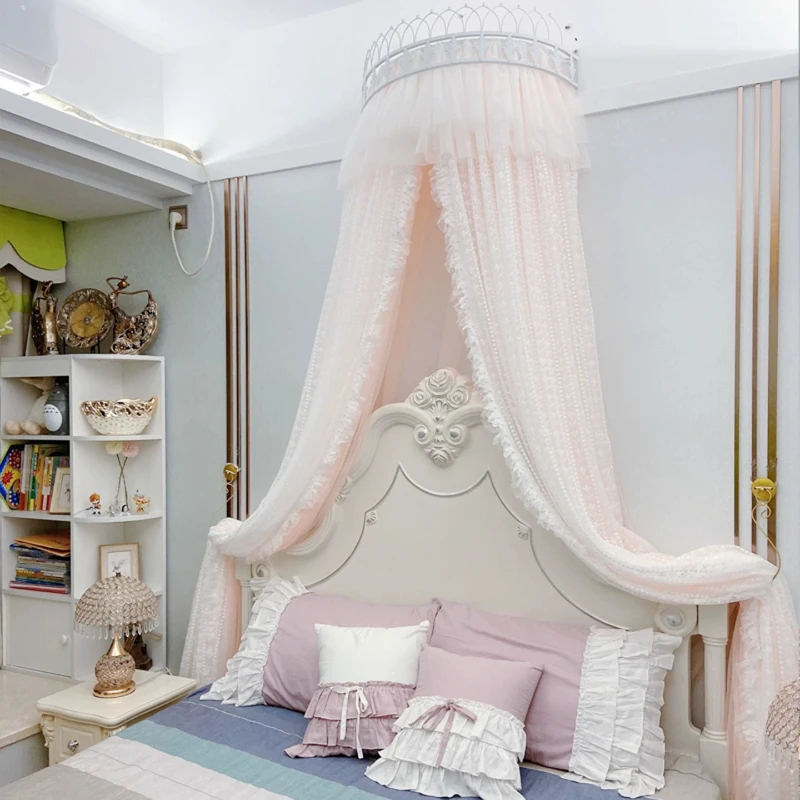 Bed mantle princess wind bed curtain household bed head curtain gauze net bedroom children's room integrated mosquito net