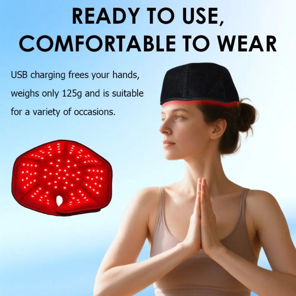 Infrared Light Red Light Hair Cap 56/100 LED with Vibration Function Hair Growth Cap Hair Regrowth Red Blue Purple Light