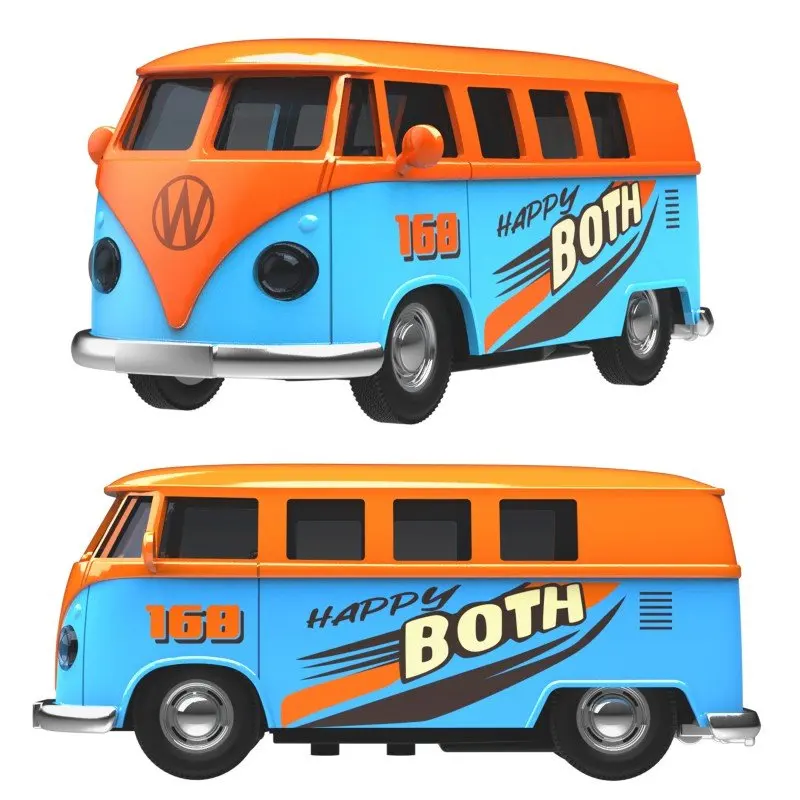 

MQUDUO 1:38 Vintage T1 Bus Diecast Pull Back Open Doors, Metal Vehicle Replica Desk Decor Collectible Gift for Adults