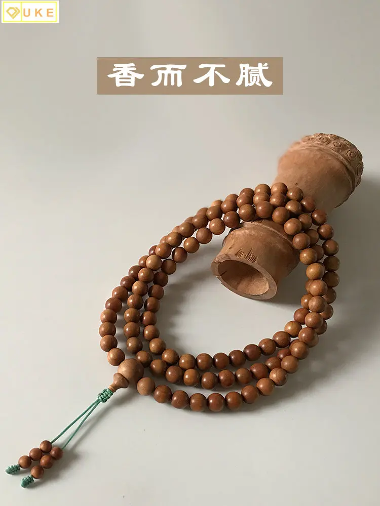 Laosan Sandalwood Hand String 108 Sandalwood Beads Necklace for Women Men  Wholesale Couple Bracelet Jewelry Blessing Meditation