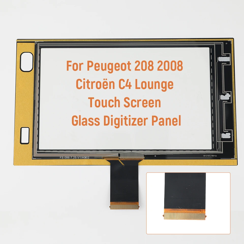 

New 7 Inch 50Pin Digitizer Glass Touch Screen VLGE70132W0402W79R06119 For Peugeot 208 2008 Citroěn C4 Radio Replacement Parts