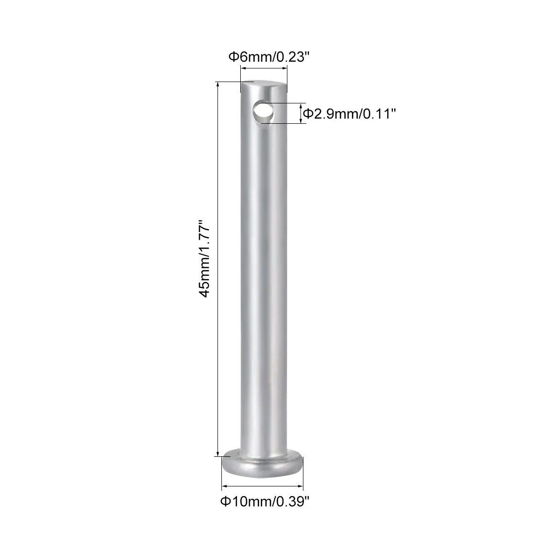 10 Stuks Enkel Gat Gaffel Pins Platte Kop Verzinkt Stalen Gaffel Pins Dia 5 Mm 6 Mm 8 Mm 10 Mm Lengte 20-90 Mm