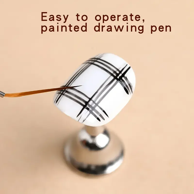 5 قطع من فرشاة الأظافر ذات المقبض الخشبي، فرشاة رسم مدببة دقيقة مناسبة للرسم المصغر، لوحة زيتية بألوان مائية من الأكريليك