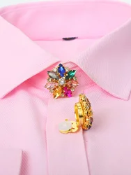 Luxury Rhinestone Button Flower Button Covers Shirt Cufflinks Sleeve Buttons Copper Buttons Clips Blouse Button Fancy Buttons