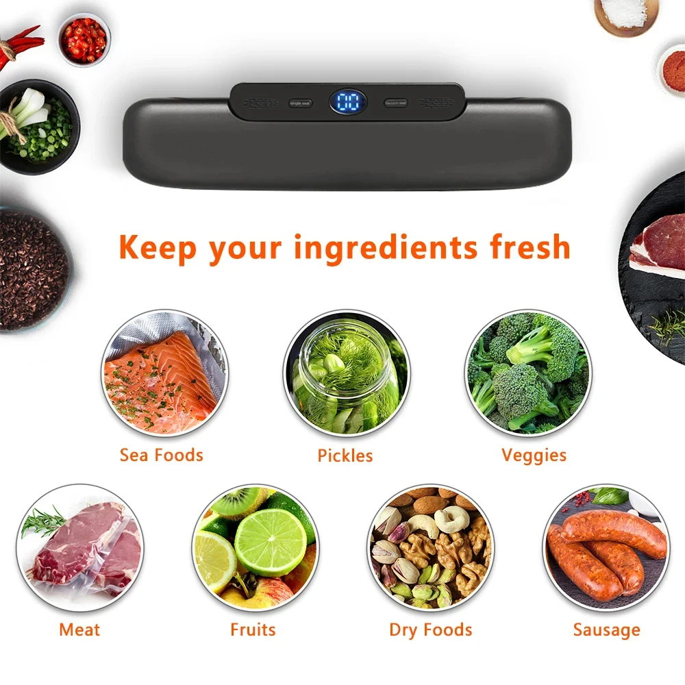 New Automatic Vacuum Sealer Machine For Food Storage With 10pcs Free Food Saver Bags VSealing Machine for Vacuum Pac