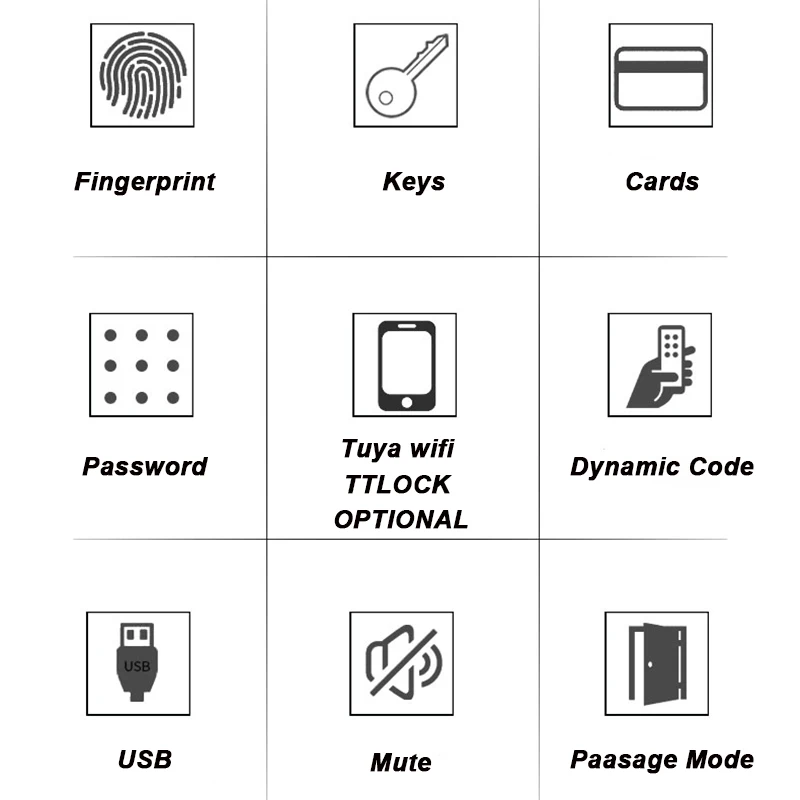 Tuya Wifi Electronic Smart Lock With Biometric Fingerprint Digital Keypad APP Remote Unlock Home Security Door Lock