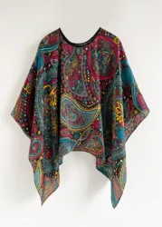 Poncho Pullover Shawl Sun Protection Scarf Paisley Versatile Scarf Paired With Women's Loose Summer Sunscreen Leisure Clothing