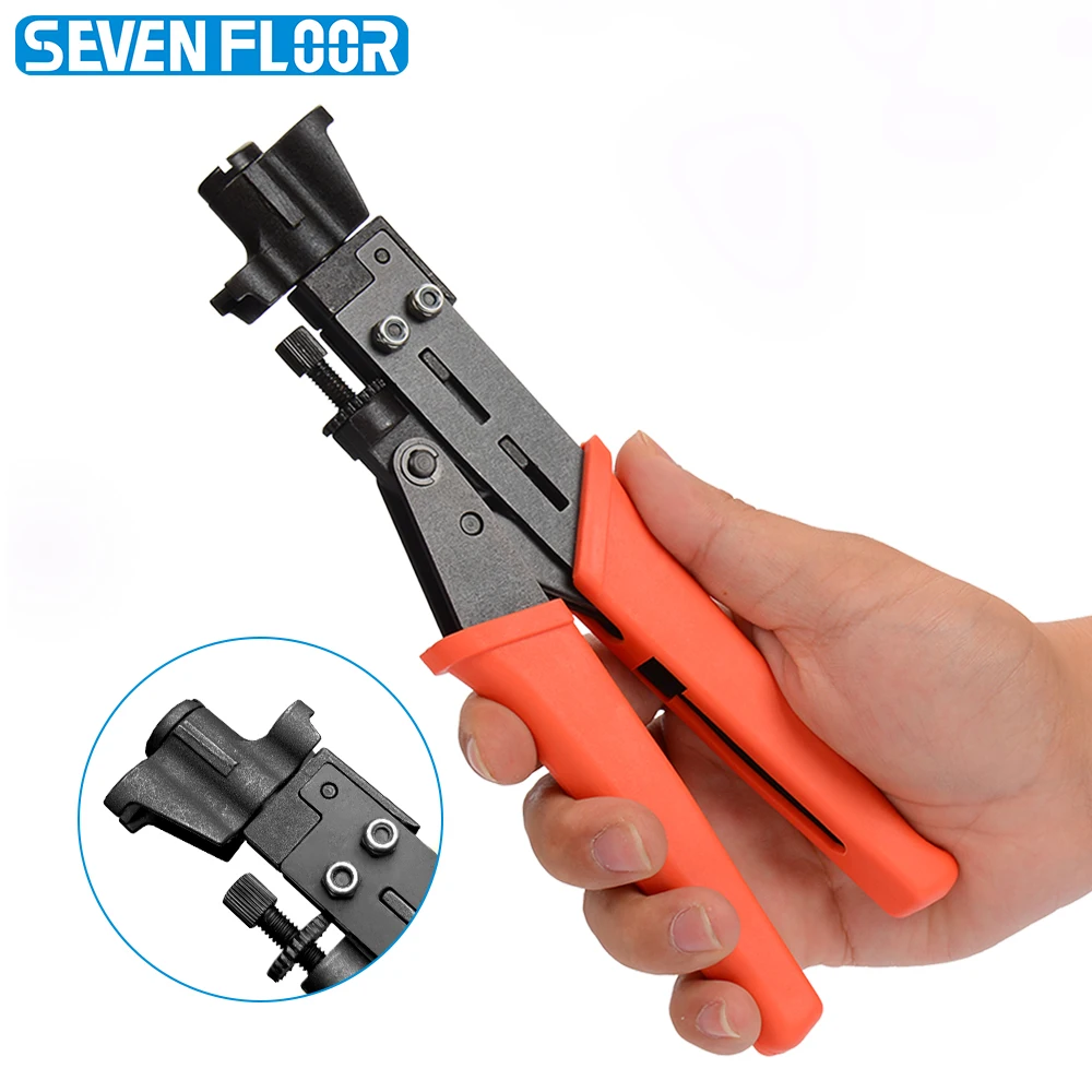 

RG6 RG11 RG59 Coaxial Cable Crimper Multifunctional Adjustable Pliers Cable Compression Tool with Wire Cutting Stripper