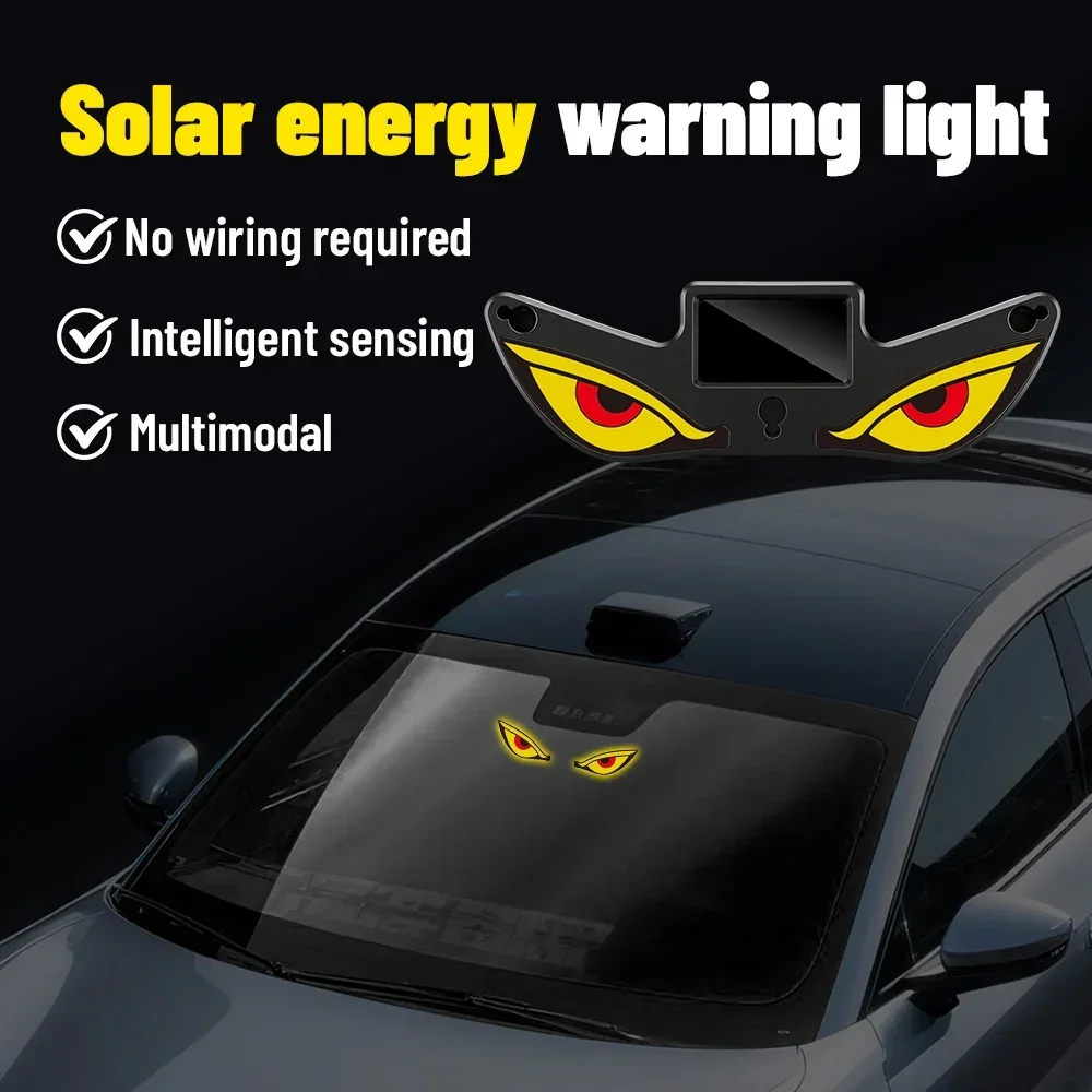 Solar Powered Car Neon Light Wireless Cool DEMON EYE Led Ambient Light Suction Cup USB Rechargeable Atmosphere Breathing Lamp