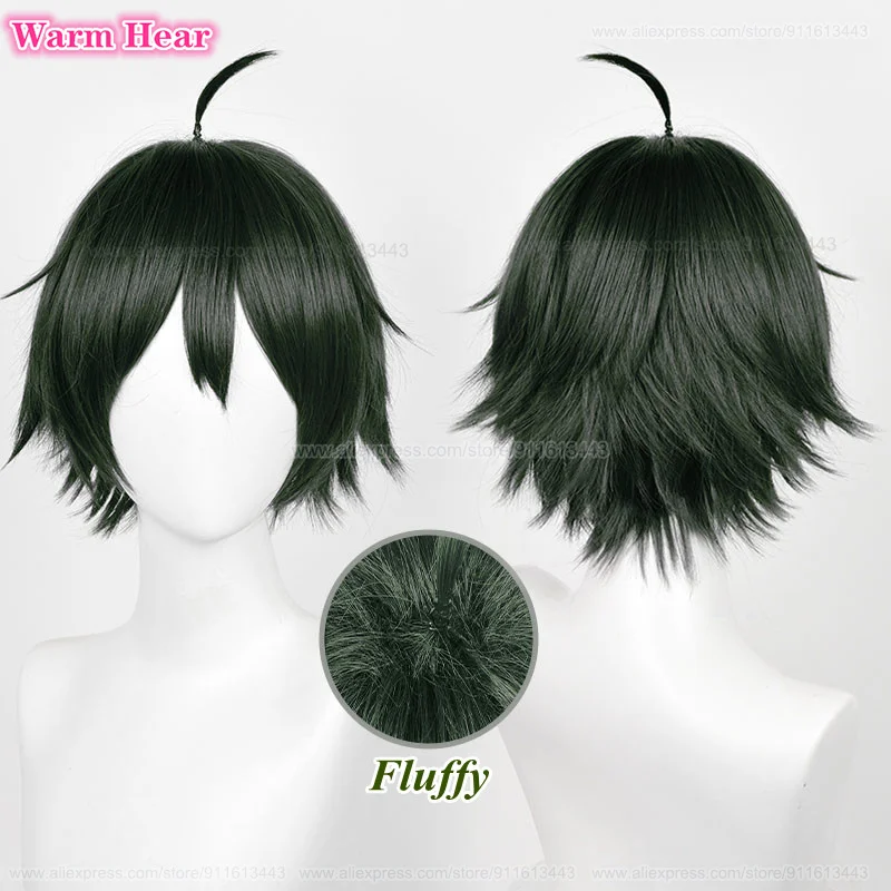 Tadashi Yamaguchi Synthetic Wig Anime Cos!! Short 30cm Blackish Green Cosplay Anime Wig Heat Resistant Hair Party Wigs + Wig Cap