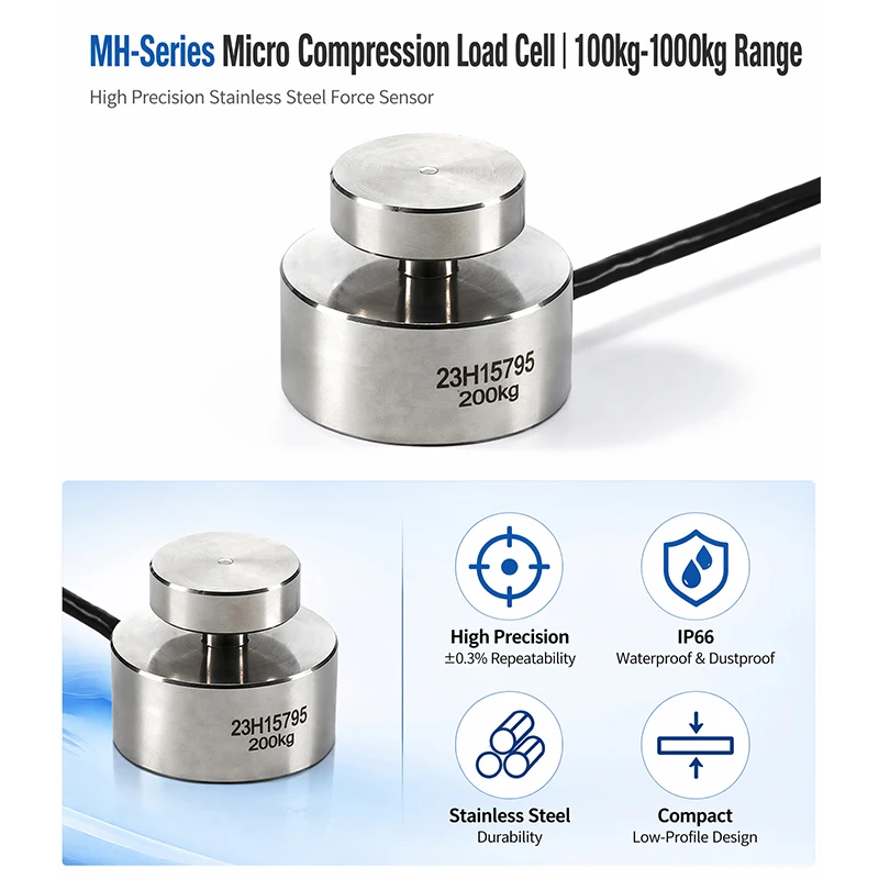 High Precision Stainless Steel Load Cell Industrial Compression Weighing Sensor Force Pressure Transducer for Electronic