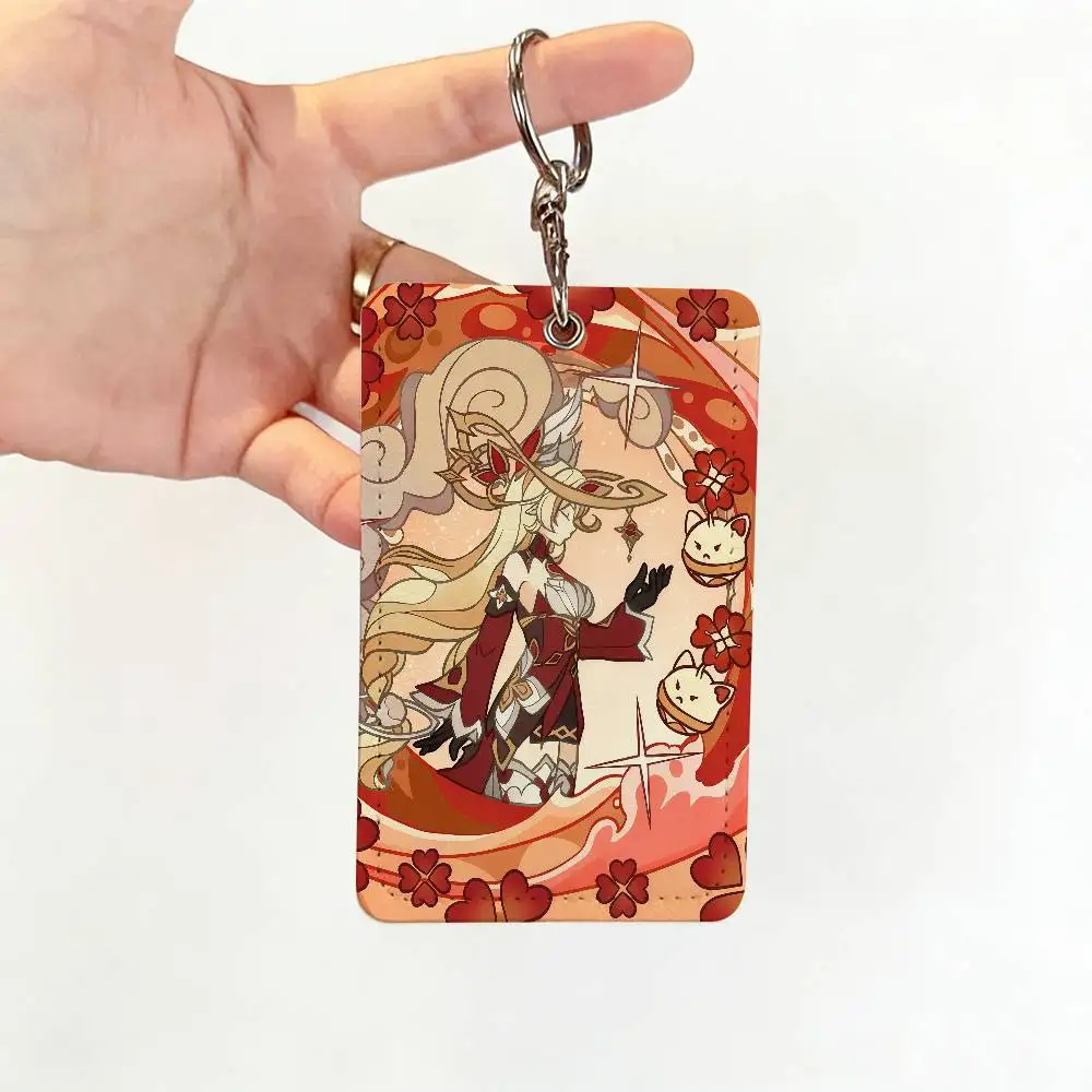 Genshin Impact Skirk Flins Bus House بطاقة الوصول الغطاء الواقي للمدرسة سلسلة مفاتيح مستطيلة من جلد البولي يوريثان معرف الأكثر مبيعًا #5