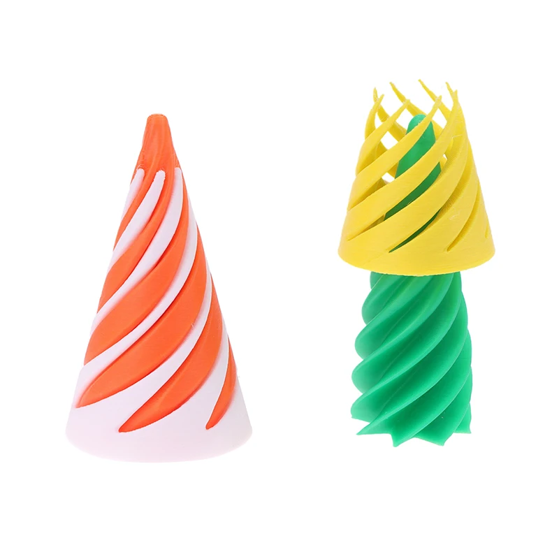 Pyramid Helix Screw Fidget Toy 3D Printed Spiral Cone Decompression Decorative Ornaments Impossible Passthrough Sculpture