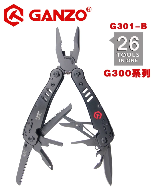 Ganzo G300 series G301B G301-B Multi pliers 26 Tools in One Hand Tool Set Screwdriver Kit Portable Folding Knife Stainless Plier