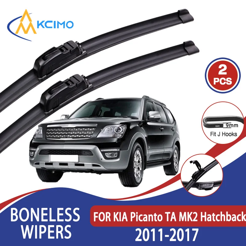 

For KIA Picanto TA MK2 Hatchback 2011-2017 Car Wiper U-type Soft Rubber Boneless Wiper HD Quiet Durable Automotive Wiper 24"+14"