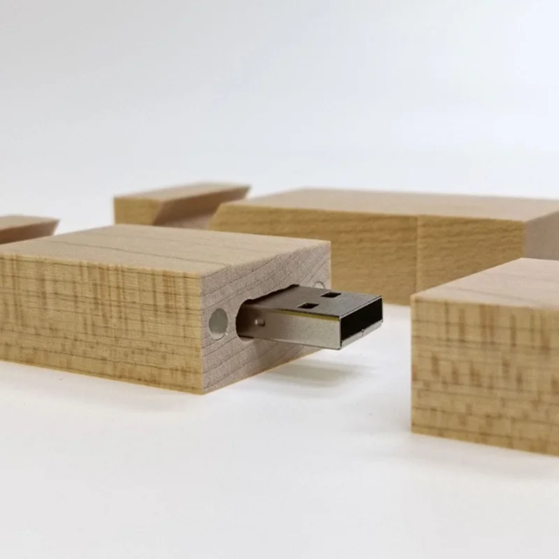 무료 사용자 정의 레이저 조각 로고 나무 휴대 전화 홀더 USB2.0 플래시 드라이브 4GB 8GB 16GB 32GB 64GB 128GB