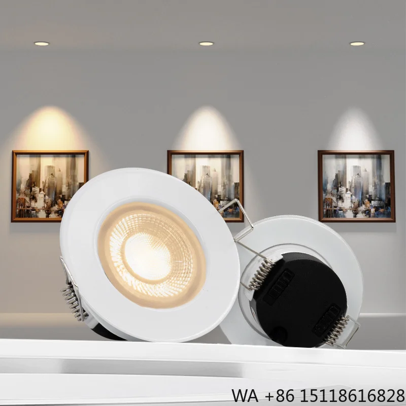 Fire Rated CCT Down Light UKCA CE EU Distributor 4W 6W Dimmable Indoor Anti-Glare IP65 Waterproof Recessed LED Downlight
