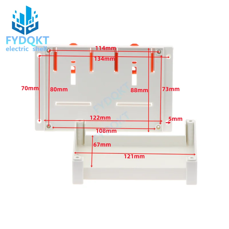 1pcs 145x90x40mm ABS Plastic PLC Industrial Control Box Power Supply Case Guide Rail Type Instrument Shell