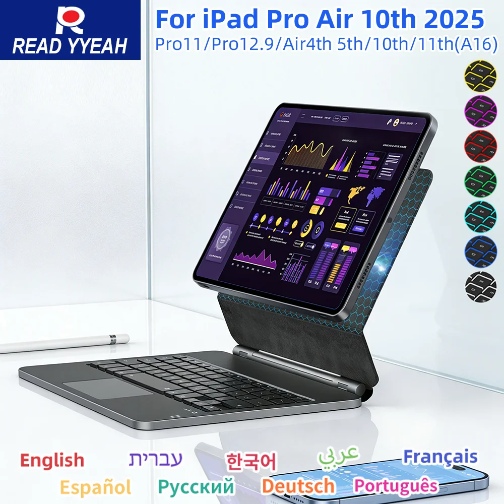 

Bluetooth Wireless Magic Keyboard With Magnetic for iPad a16 Case for iPad Air 4 10.9in Pro 11 12.9 Tablet Smart Cover for iPad