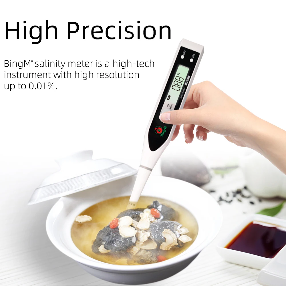 食品グレードホテル向け電子ハンドヘルドデジタル高精度塩分測定器