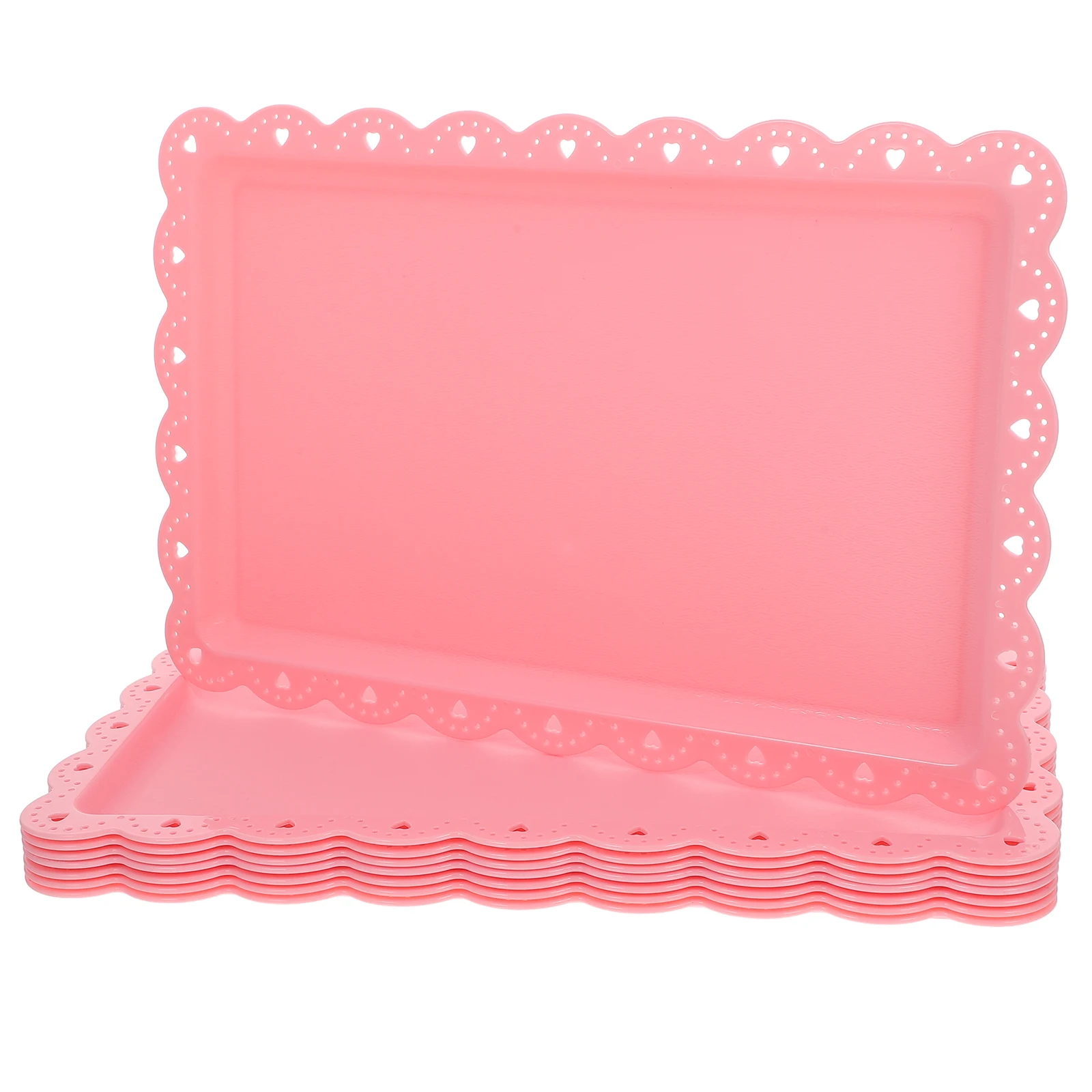 

8pcs Decorative Tray Stylish PP Material Large Serving Display Food Fruit Snack Sushi Party Plastic Platter Household