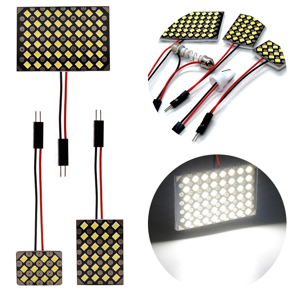 

2pcs T10 W5W Auto Interior Reading Car Door Light 2835 12/24/48SMD Dome Festoon Brake License Panel Led Roof Clearance Lights