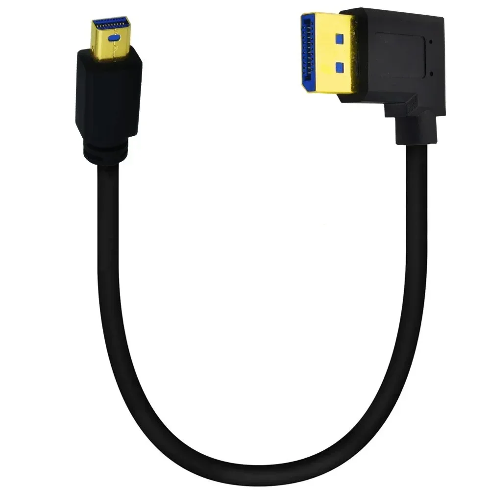 8K 60Hz Mini DisplayPort To DP Elbow 90-Degree Line Male To Male Graphics Card Connection Monitor Cable 1.4V-30cm