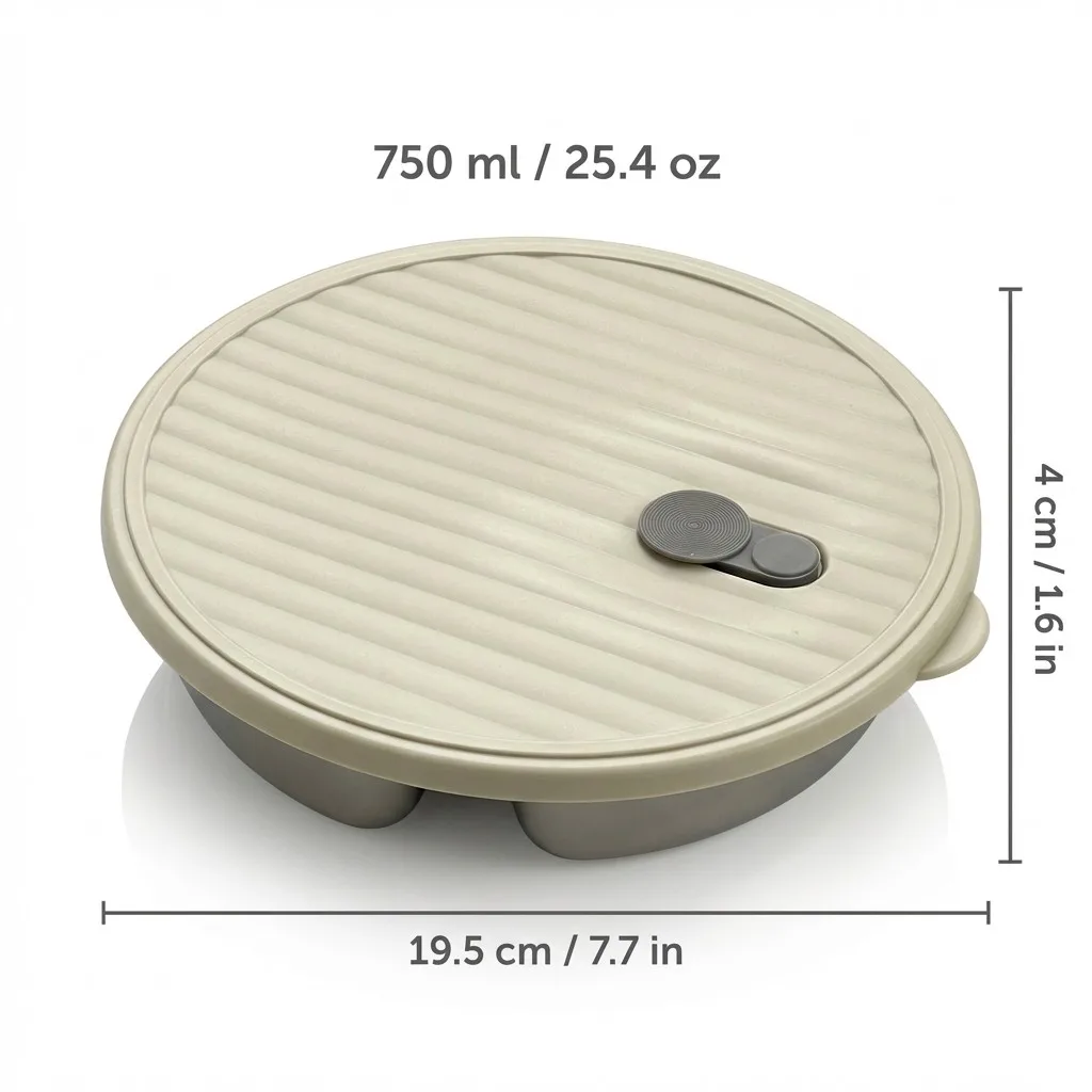 1/2 Stuks 3 Grids Ronde Dinerbord Met Deksel Stapelbaar 304 Roestvrij Staal Verdeeld Voedselbord Voor Dieetcontrole Herbruikbaar Servies