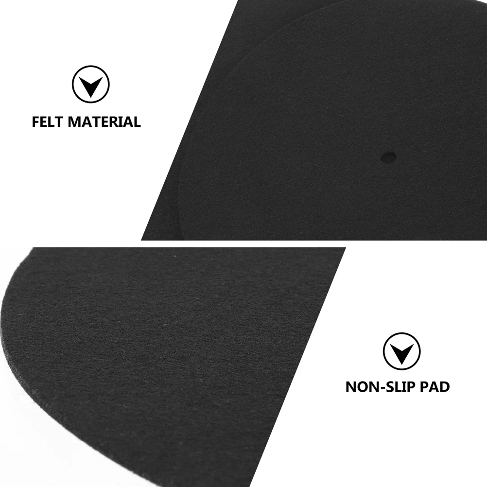 

2 Pcs Disc Record Protector Vinyl Mat Player Accessories Slip Mats for Black Platter Pad Turntable