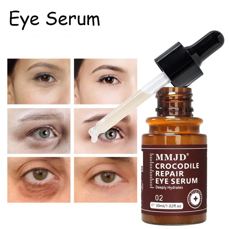 Crocodile Eye Serum Anti-Wrinkle Remove Eye Bags Fade Fine Lines Dark Circles Brighten Whitening Skin Care 30ml