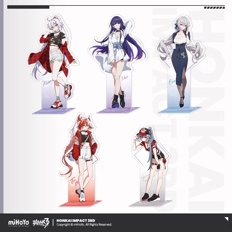 Pre Sale miHoYo Official Honkai Impact 3 Leisurely Summer Series Fifth Bullet Acrylic LiPai Kiana Bronya FuHua Coplay Gifts